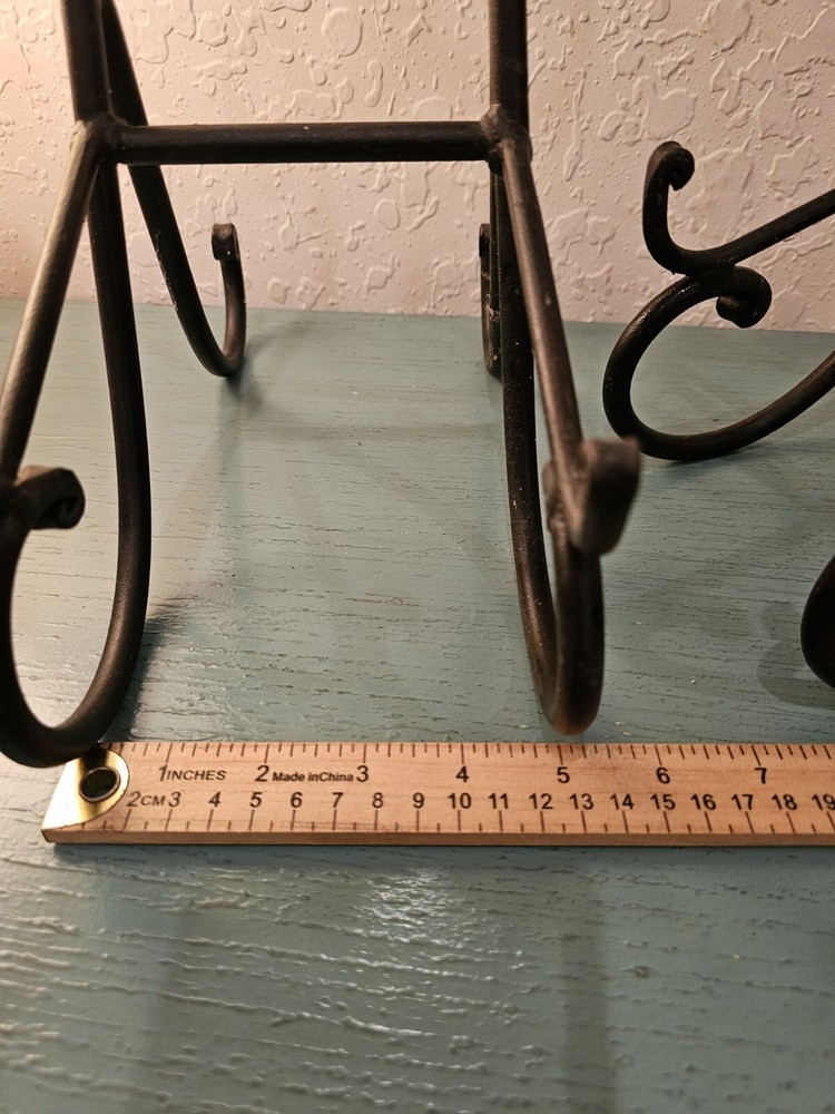 Vintage Black Iron Display Easel, 17.5" Tall, Scroll Design-2 Available