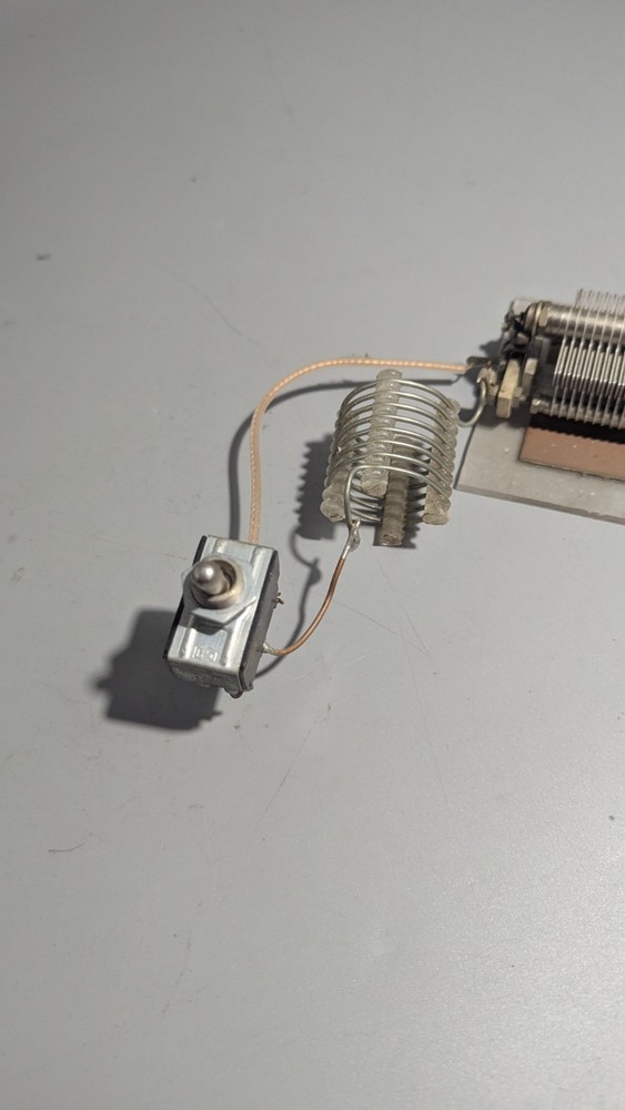 Vintage Variable Capacitor & Tuning Coil Assembly w/ Toggle Switch