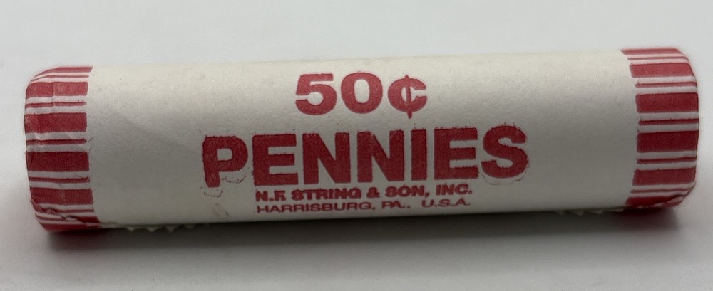 2009-D Lincoln Cent Log Cabin Bank Wrapped Roll NF String