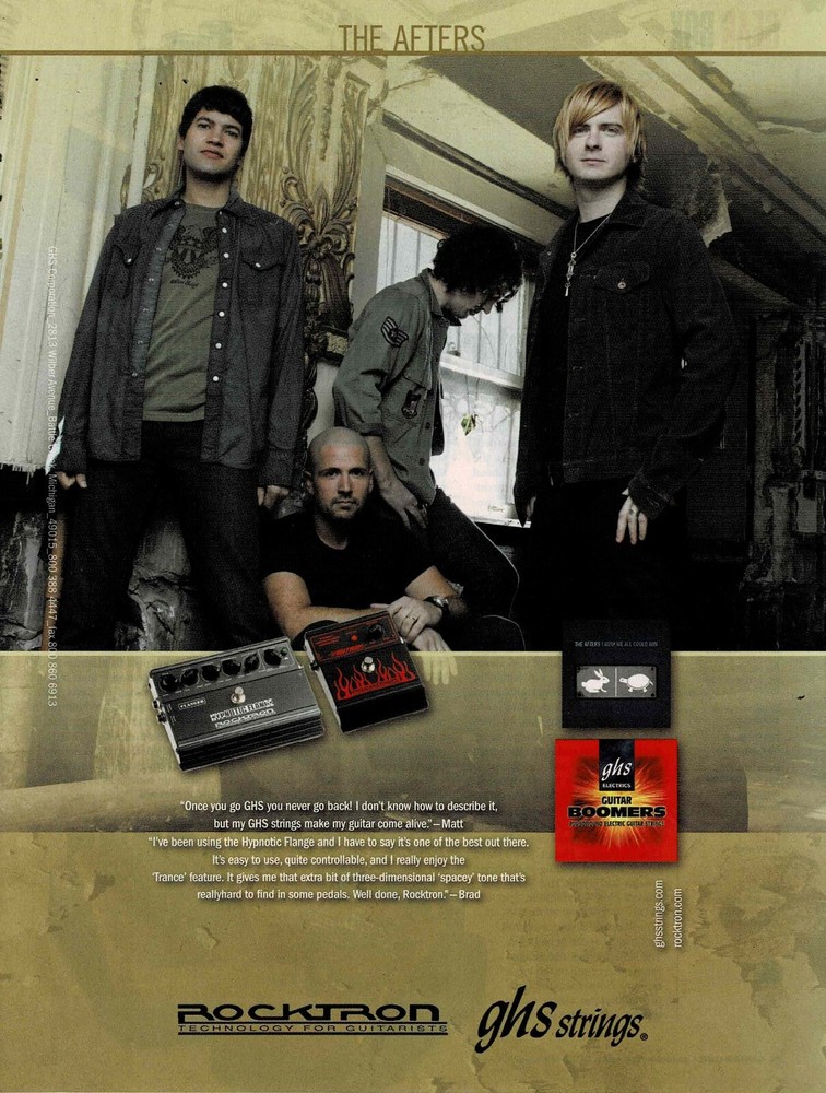 GHS Strings / Rocktron - THE AFTERS - 2006 Print Advertisement