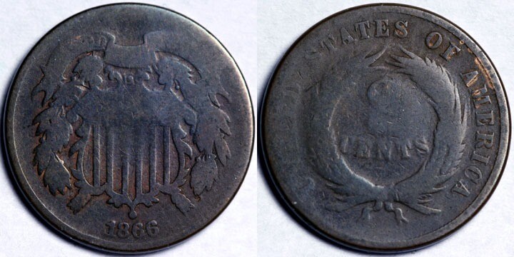 1866 Two Cent Piece