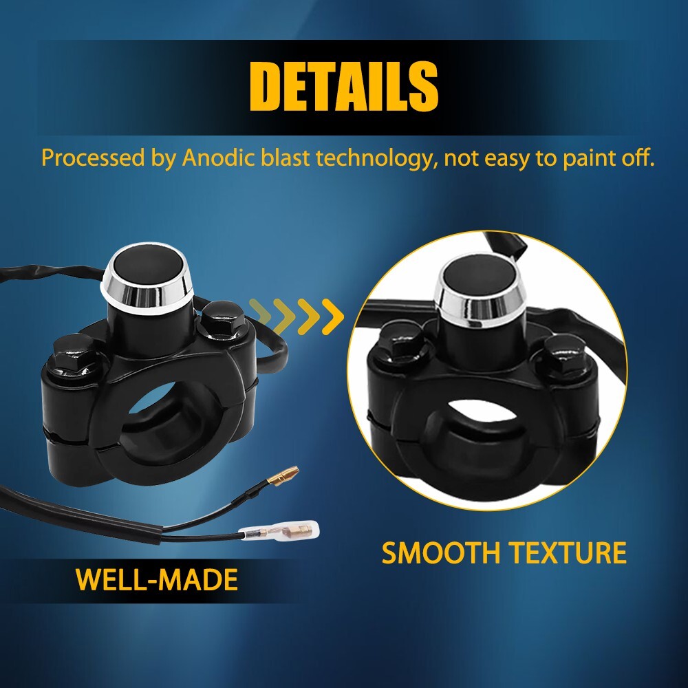 Universal 12V Motorcycle Switch Horn Handlebar Mount Push Button Momentary Start