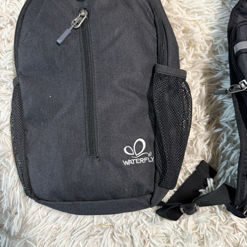 15” Black Waterfly Crossbody Backpack