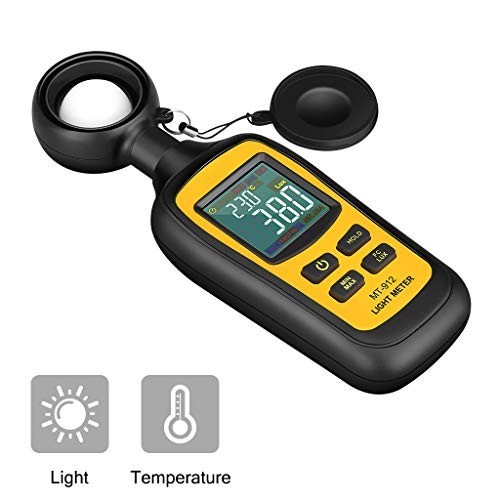 Digital Light Meter - Handheld Illuminance & Ambient Temperature Tester, 200,000