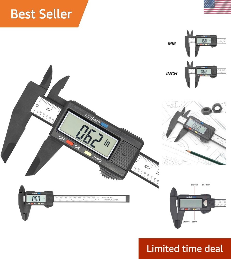 Electronic Digital Caliper, Plastic Vernier Caliper, Caliper Measuring Tool w...