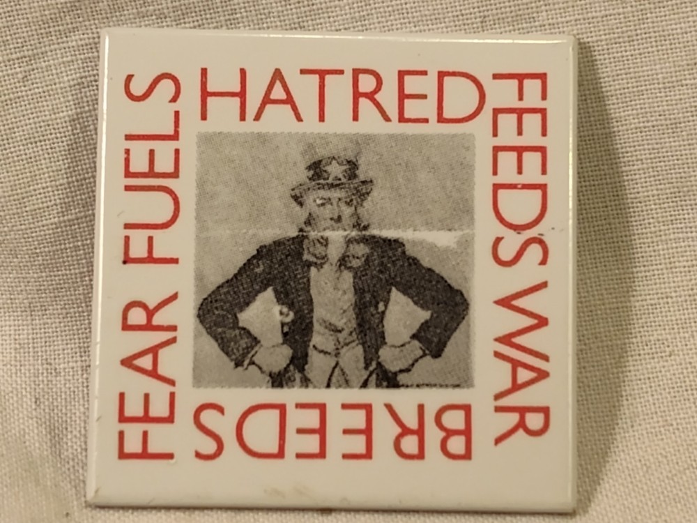 Vintage Uncle Sam USA Anti War Pinback Button