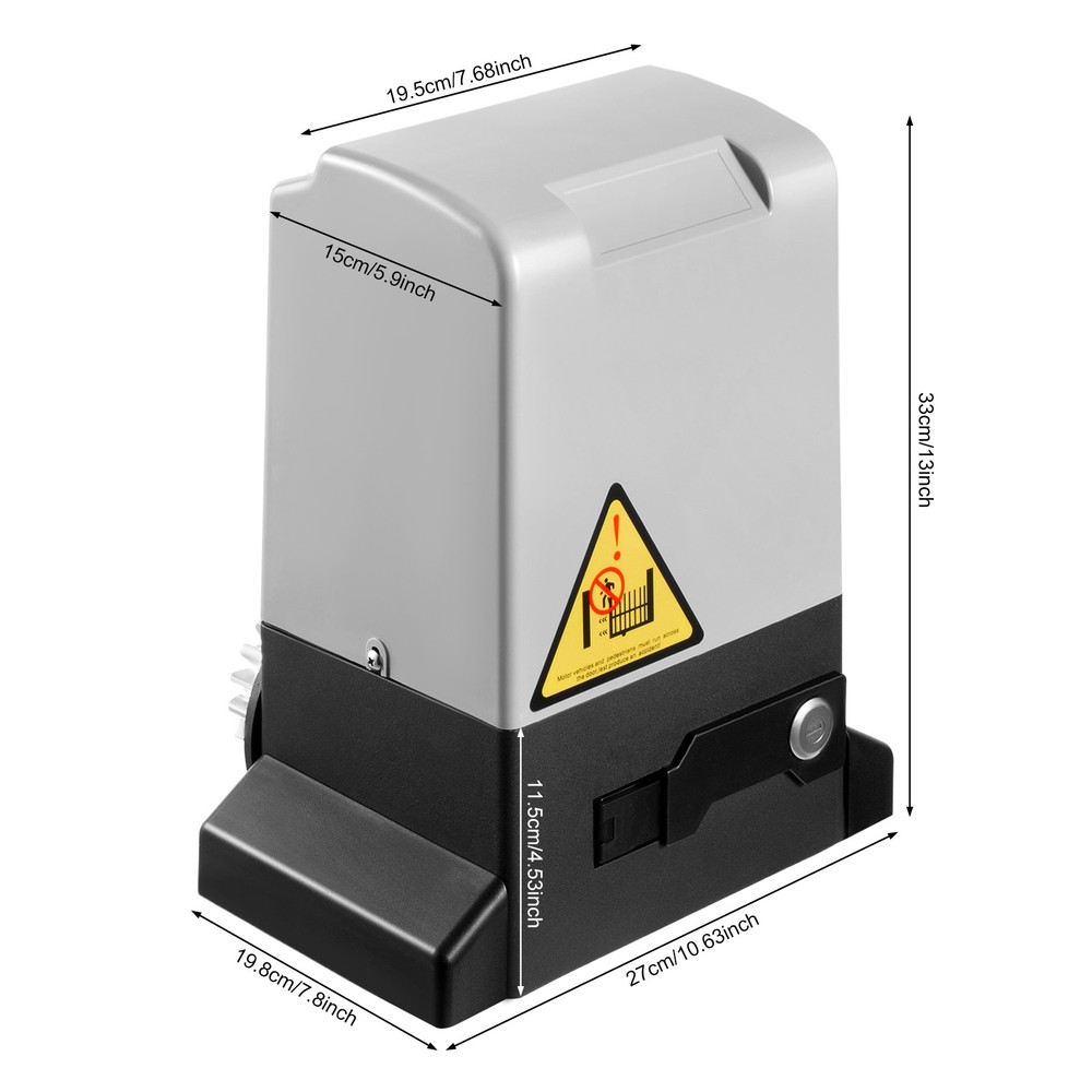 Motorized Sliding Gate Operator Electric Gate Opener W/ Remote Control 750W