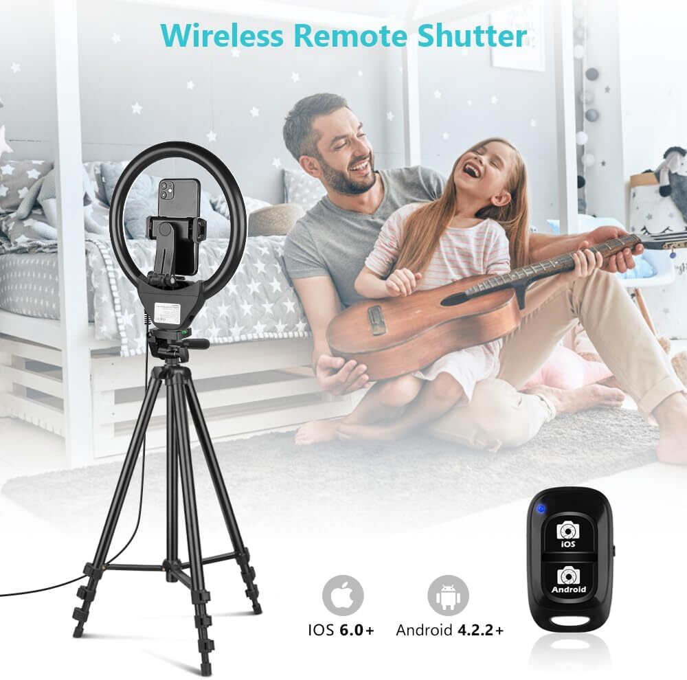 Sensyne 10'' Ring Light with 50'' Extendable Tripod Stand, 10-inch, Nature