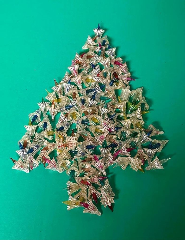 115 Vintage Christmas Atomic Starburst Plastic Light Covers Reflectors & Bulbs
