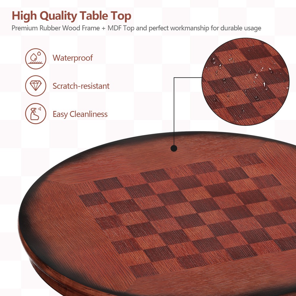 Costway 3pcs Pub Table Set 30" Round Bar Height Table & 2pcs Swivel Bar Stools
