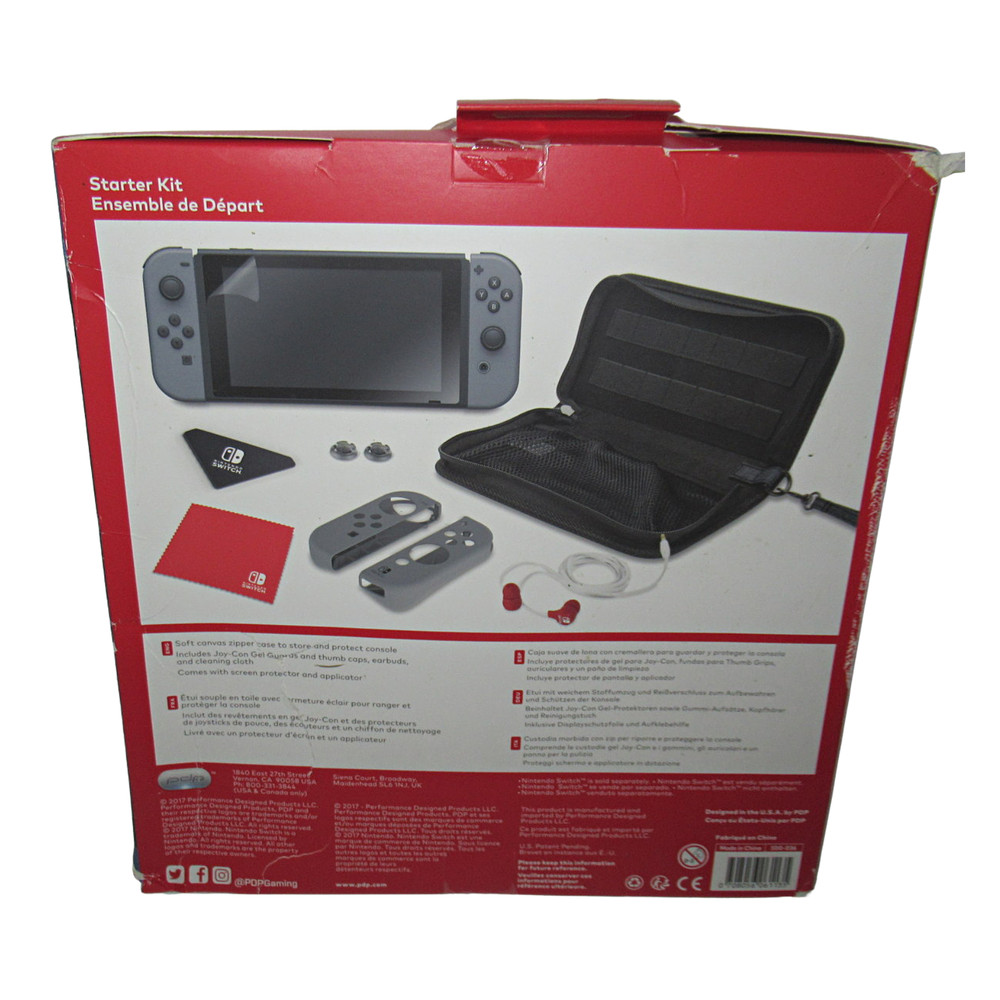 PDP Nintendo Switch Starter Kit With Travel Case, Screen Protector In Box - 2017