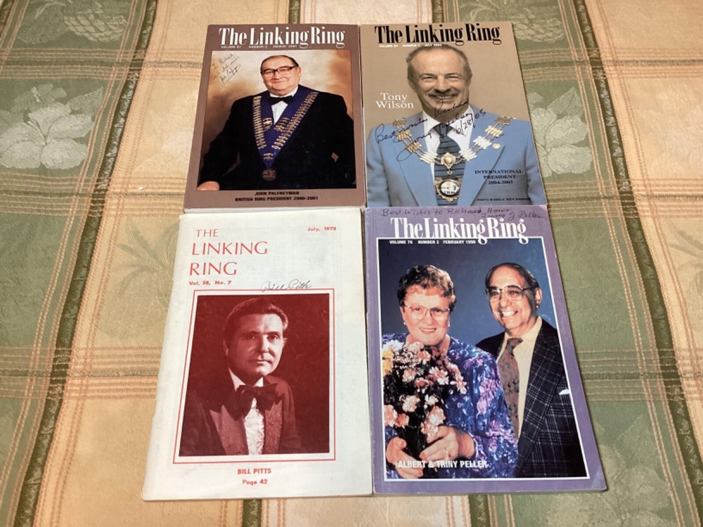 4 Autographed Issues of The Linking Ring Magic Magazine