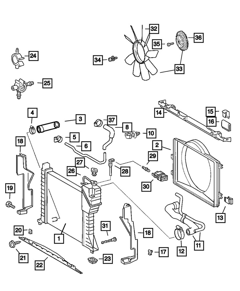 Genuine Mopar Radiator Cover 5104125AA