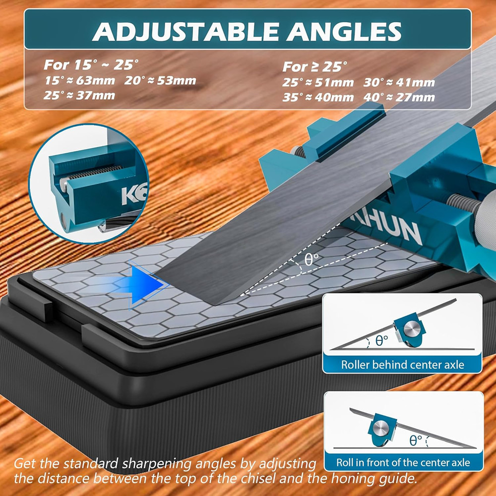 Chisel Honing Guide with Whetstone Adjustable Sharpening Jig
