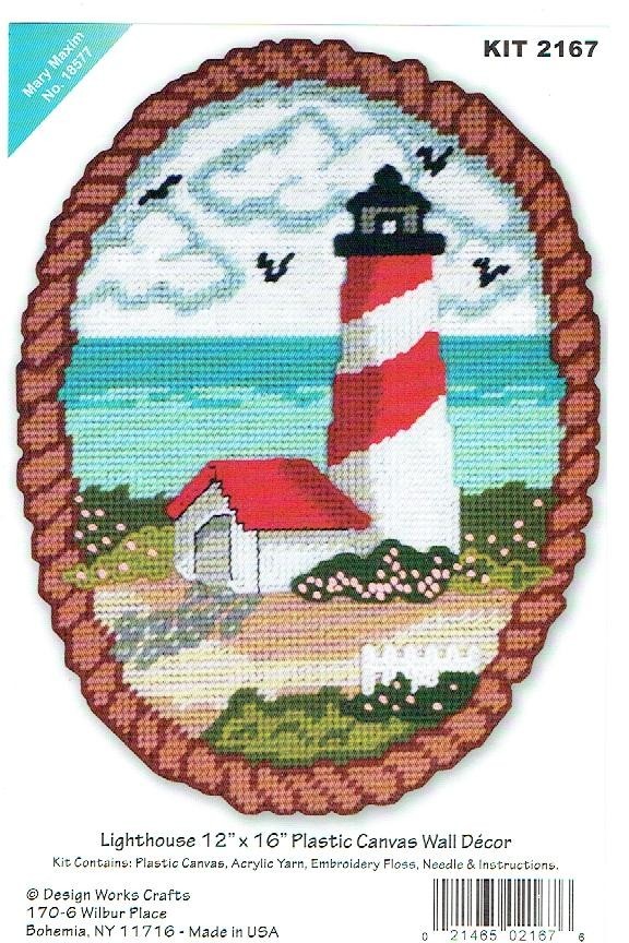 LIGHTHOUSE  WALL HANGING 7ct  plastic canvas PATTERN  (#TF0404)