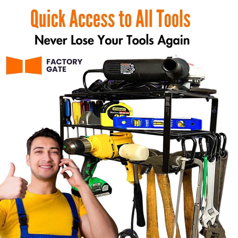 | Tool Organizer [ +6 Hang Clips INCLUDED ] Drill Holder | Tool Box Organizer...