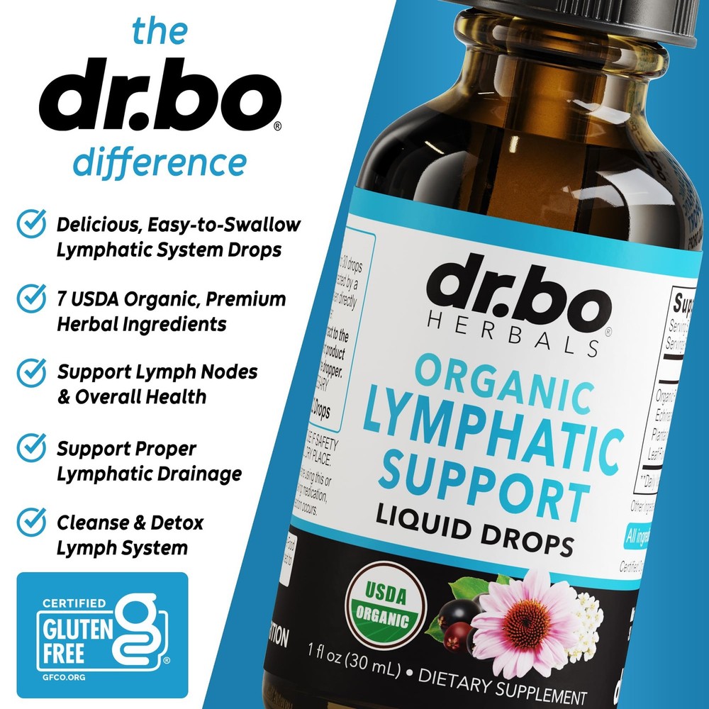 Lymphatic Drainage Supplements Drops - Organic Lymphatic Liquid Drops Cleanse...