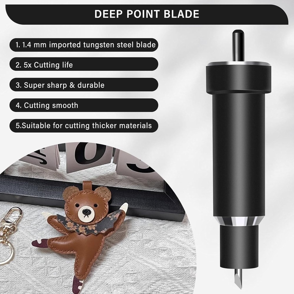 Deep Cut Blade and Housing, Precision Replacement Deep Point Blades for Cricut M