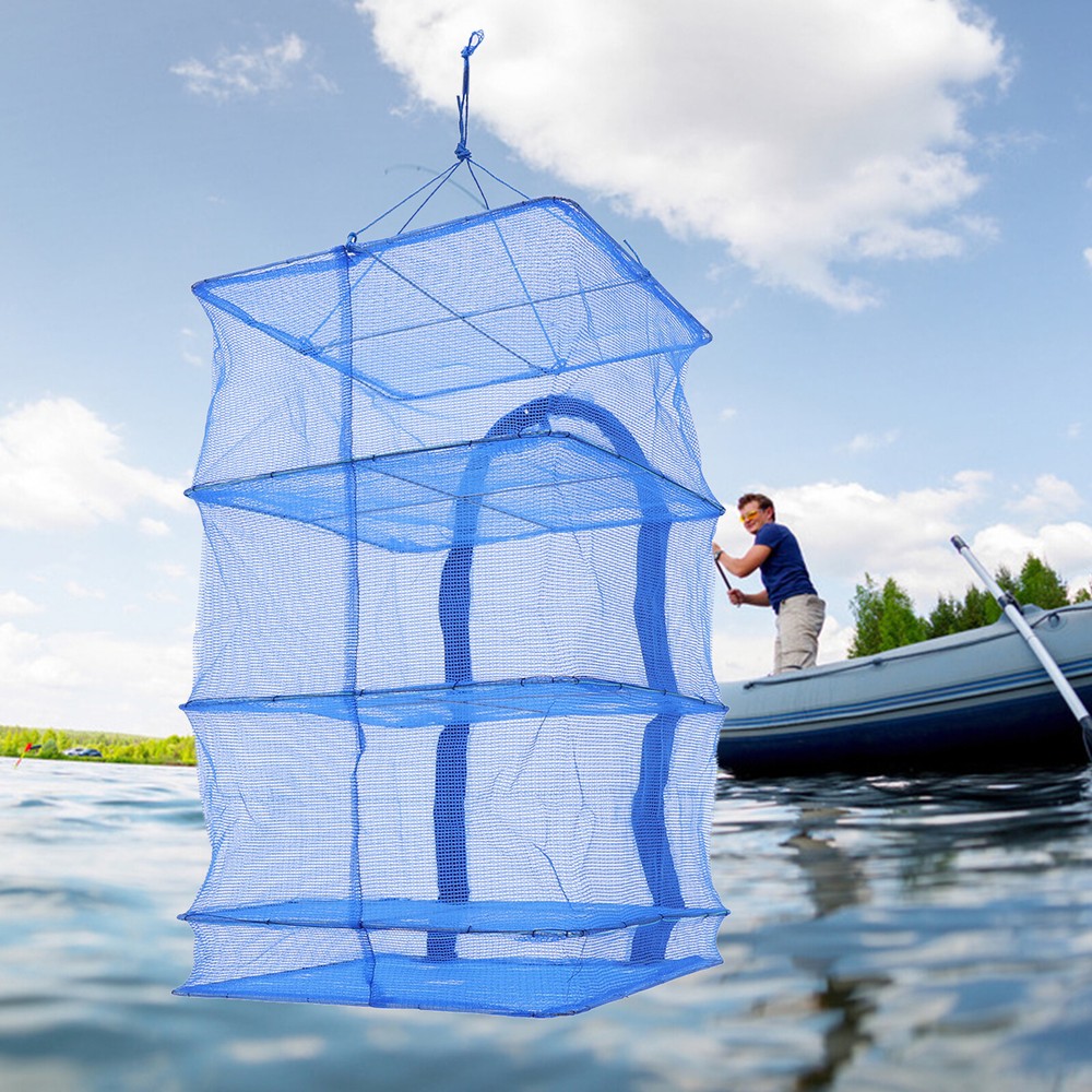 Herb Drying Rack Hanging Herb Mesh Rack Foldable Drying Net with Zippers 4-Layer