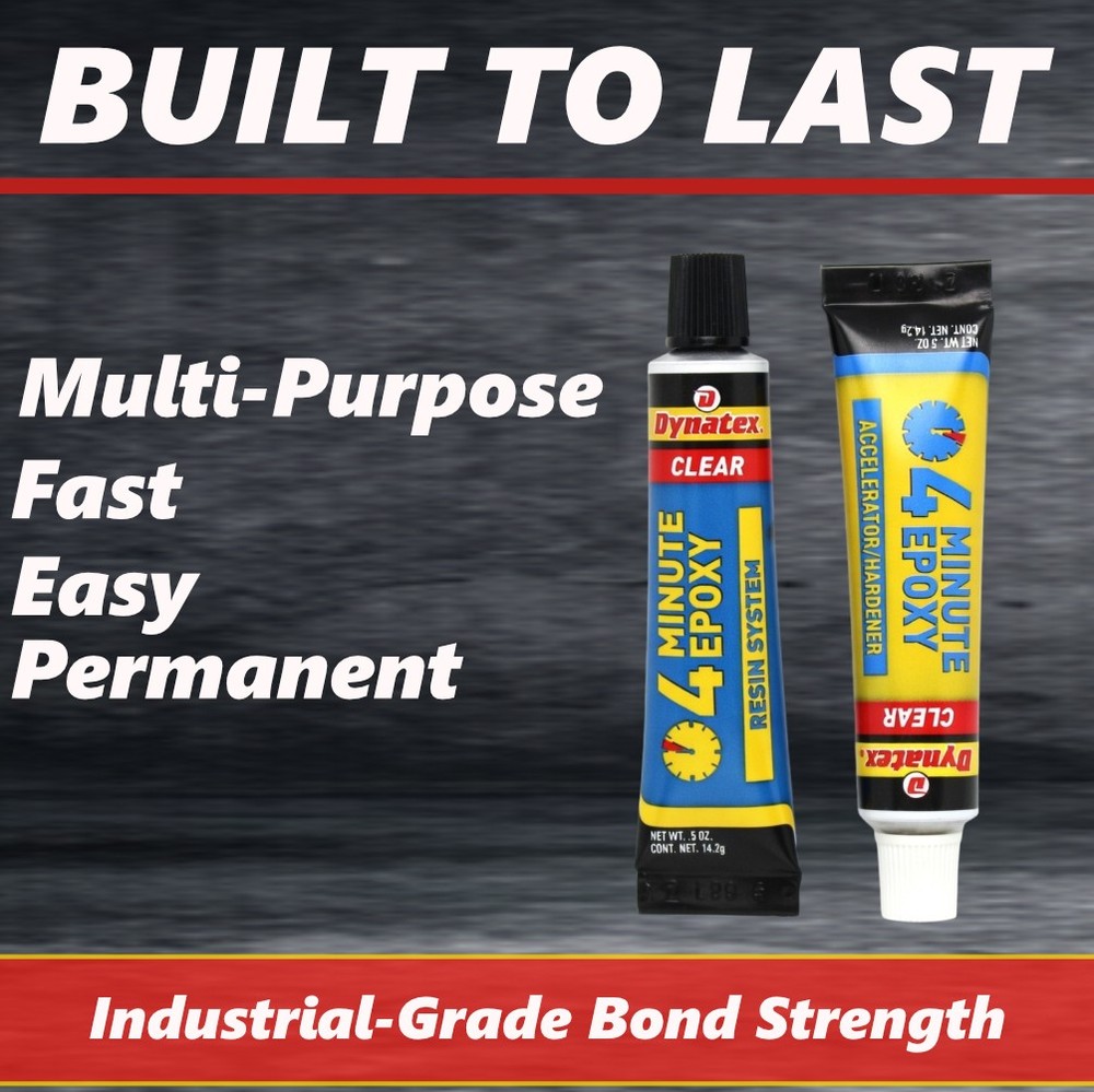 Dynatex 4 Min Clear Epoxy 2 oz - 60 Min Work Clear Bond (3-Pack)