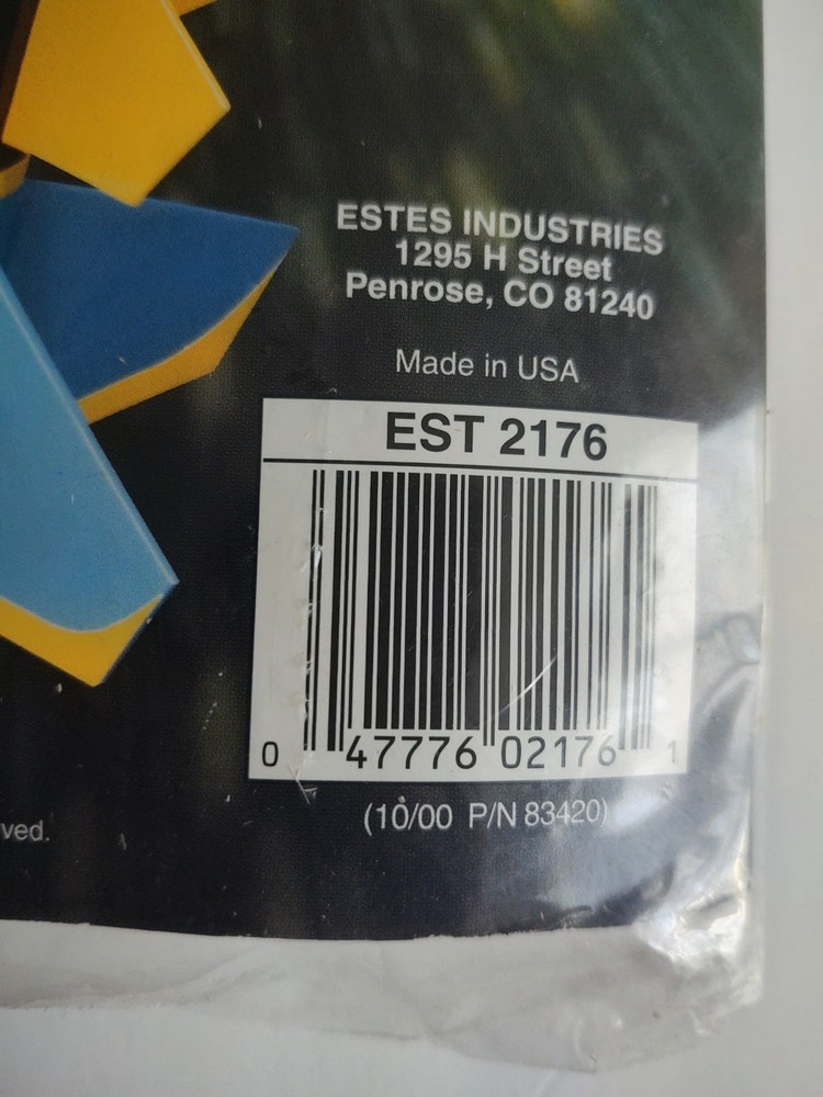 Estes Echostar #2176 Vintage 2 Stage Payload Flying Model Rocket Kit.