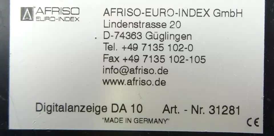 Display device AFRISO DA 10 digital display for transmitter digital display unit