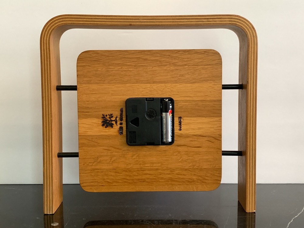 Mid Century Danish Scandinavian Teak Wood Clock