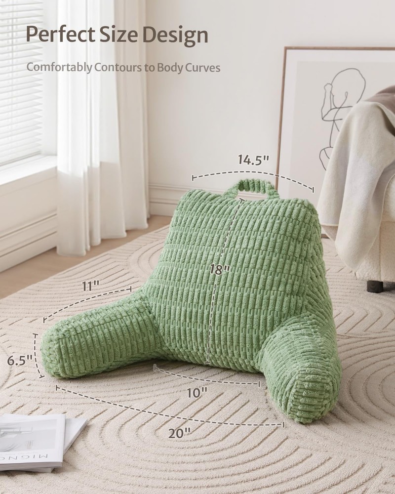 Reading Pillow, Backrest Pillow with Shredded Memory Foam
