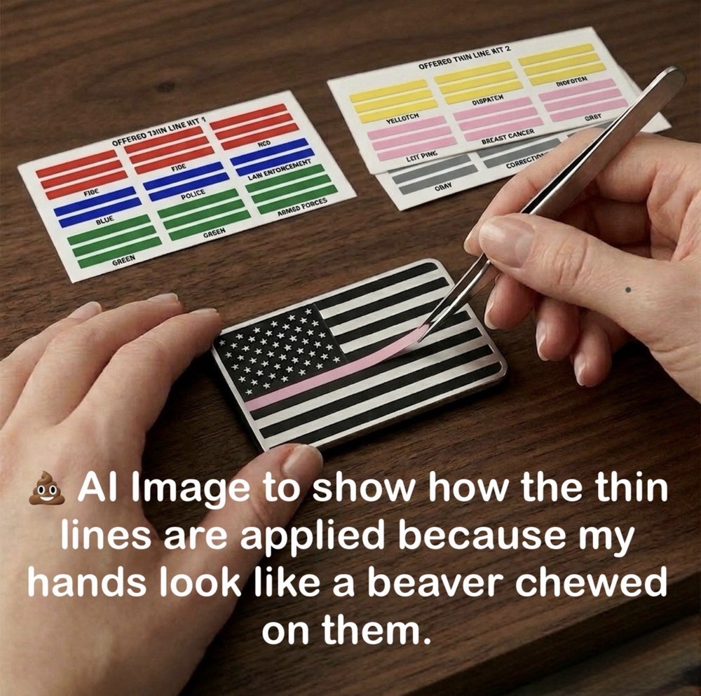Interchangeable Thin Line Flag Morale Patch 2x3" Laser Engraved w/ Color Strips
