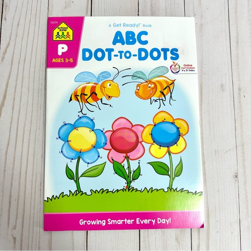 Bundle of 2 Kids Pre-K Learning Workbooks Math Basic Concepts & ABC Dot-To-Dots