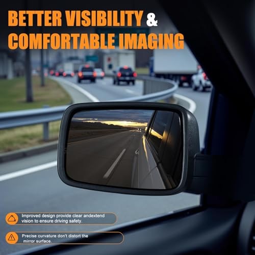 Driver Side Heated Mirror Glass Replacement for Dodge Ram Left (Driver Side)