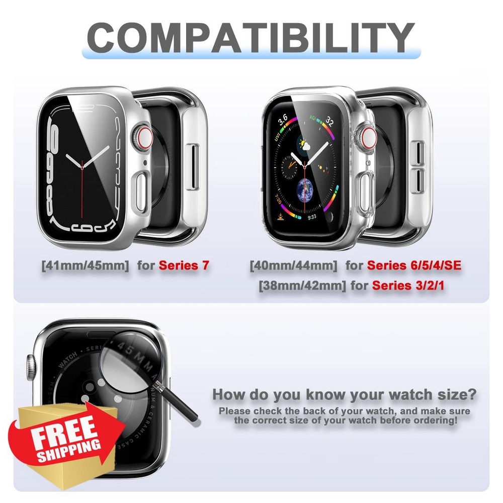 Apple Watch SE 44mm Case Protector Screen Rontion Ultra-Thin PC Bumper
