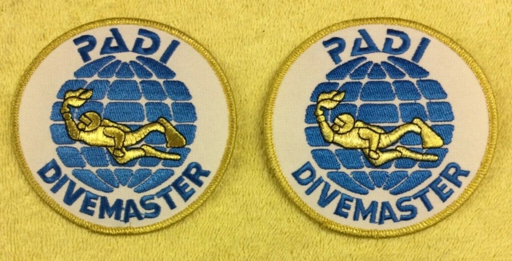 PADI DIVEMASTER SCUBA PATCHES - 2 PATCHES TOTAL
