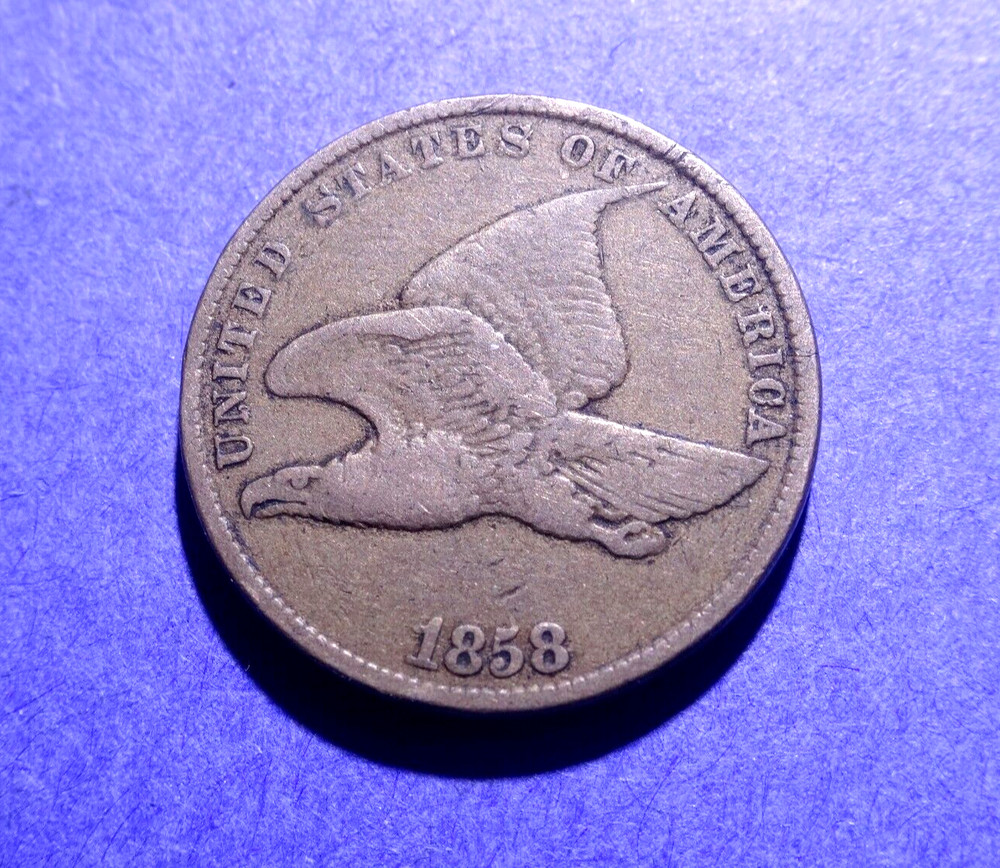 1858 Small Letters Flying Eagle Cent  VG
