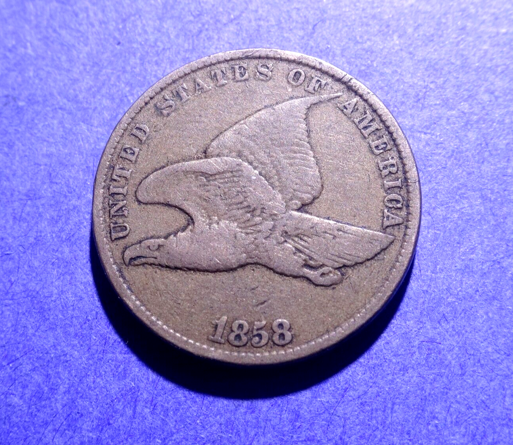 1858 Small Letters Flying Eagle Cent VG