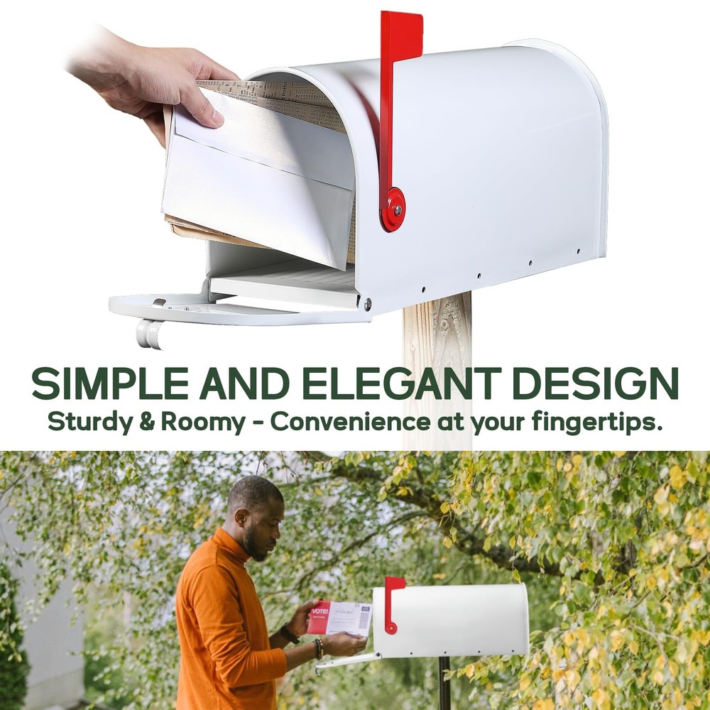 Mail Boxes for House Outside, RAINHOL White Mailboxes Standard,