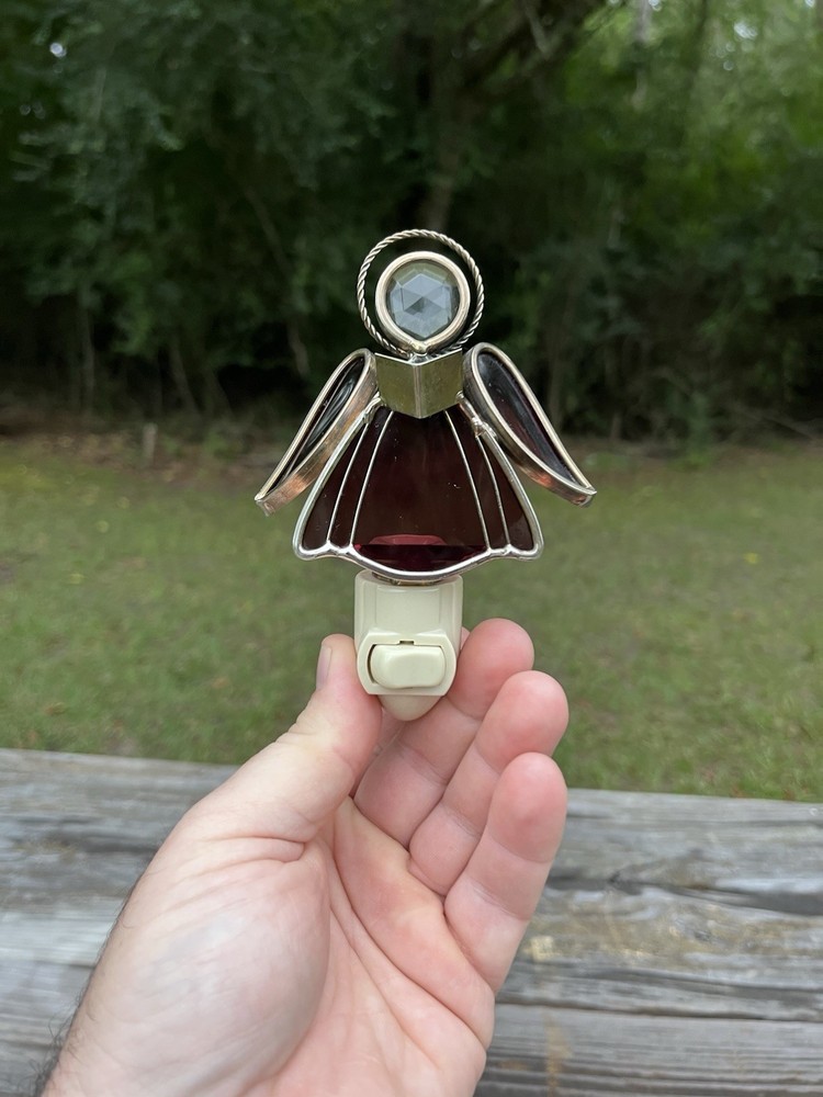 Vintage Stained Glass Angle Night Light – Eagle USA Plug