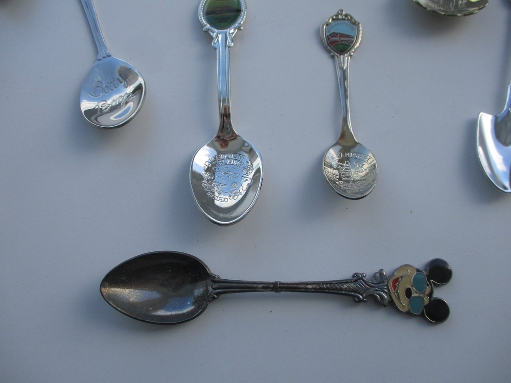 Lot of 11 Assorted Souvenir Spoons