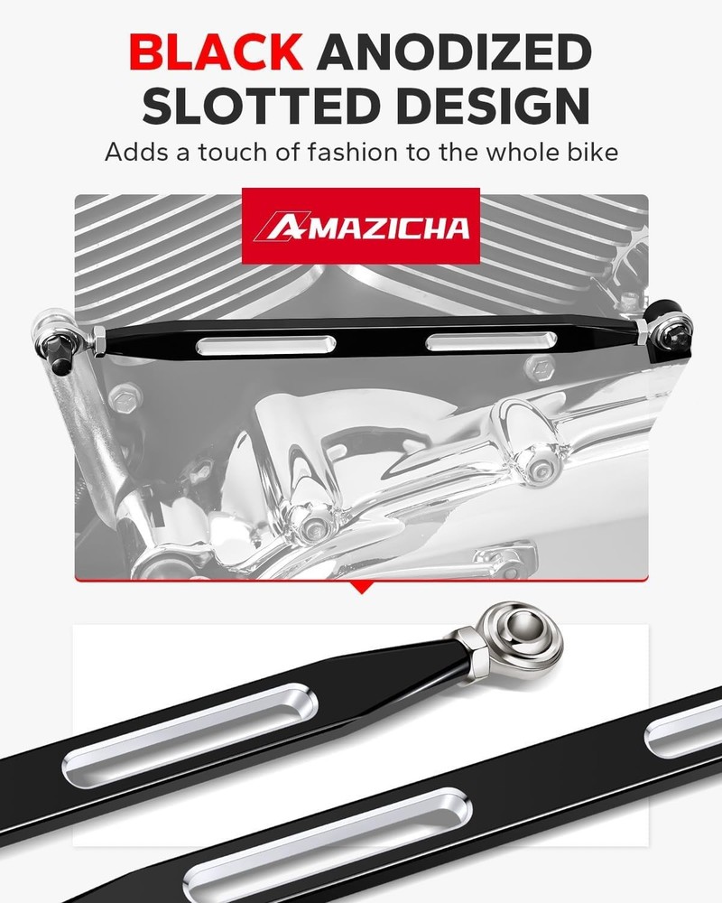 Black Shift Linkage Shifter Compatible for Electra Glide Black Slotted Style