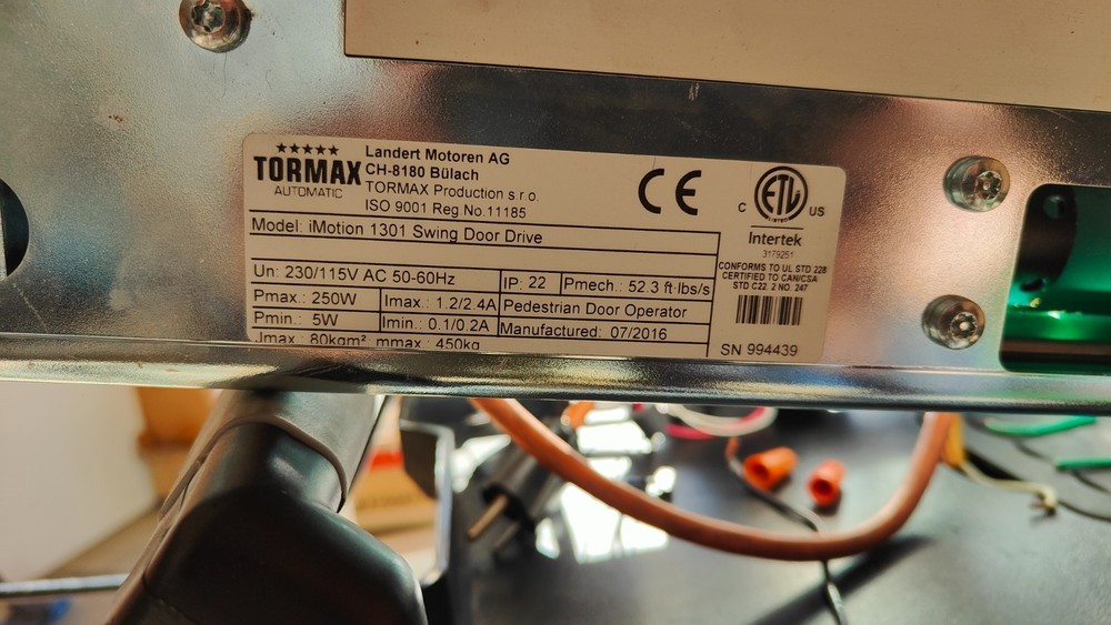 Tormax IMOTION 1301 OPERATOR WITH CONTROL RUS801103