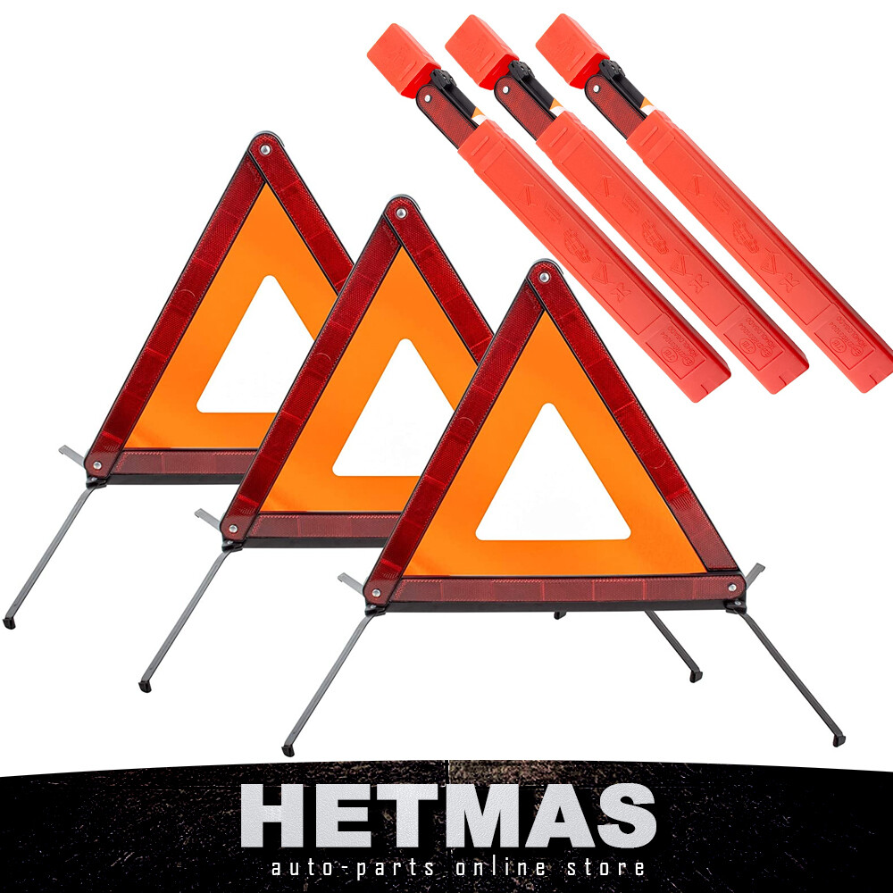 Set of 3 Triangle Warning Frame Reflector Safety Kit Triangle Emergency Warning