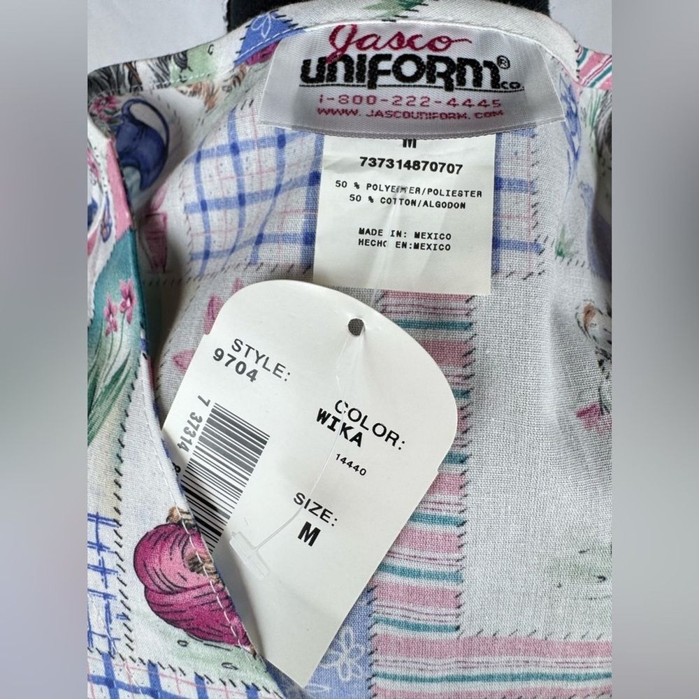 NWT Jasco Uniform Colorful Patchwork Vest for Scrub Tops