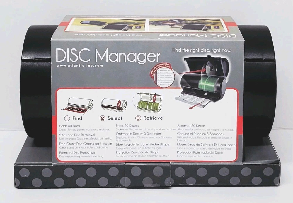 ATLANTIC Disc Manager 80 CD DVD BLU-RAY Protective Storage Organizer Case NEW