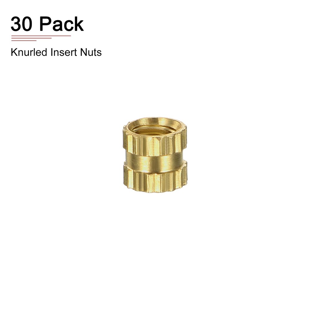 M3x4x4mm(IDxLxOD) Knurled Insert Nuts - 30 Pack - Good for Plastic Shells