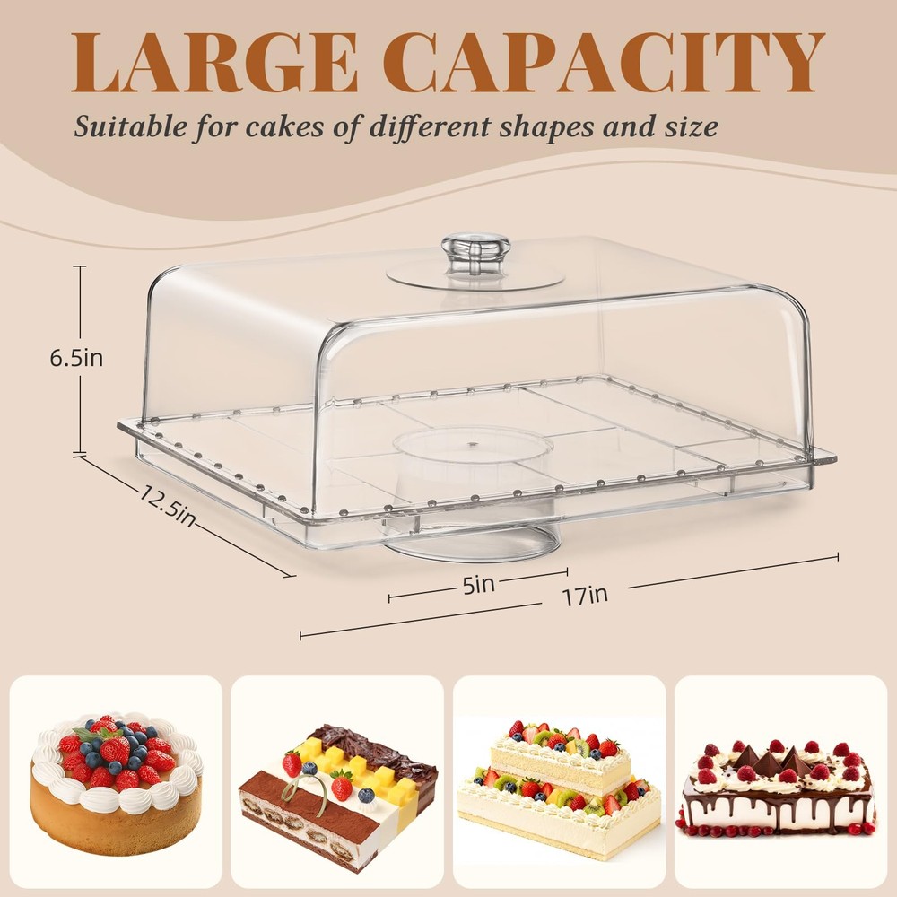 Cake Stand with Lid 17 Inch Multi Function Holder