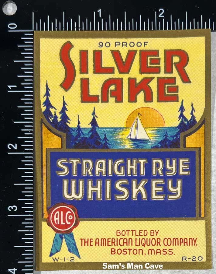Silver Lake Straight Rye Whiskey Label - MASSACHUSETTS