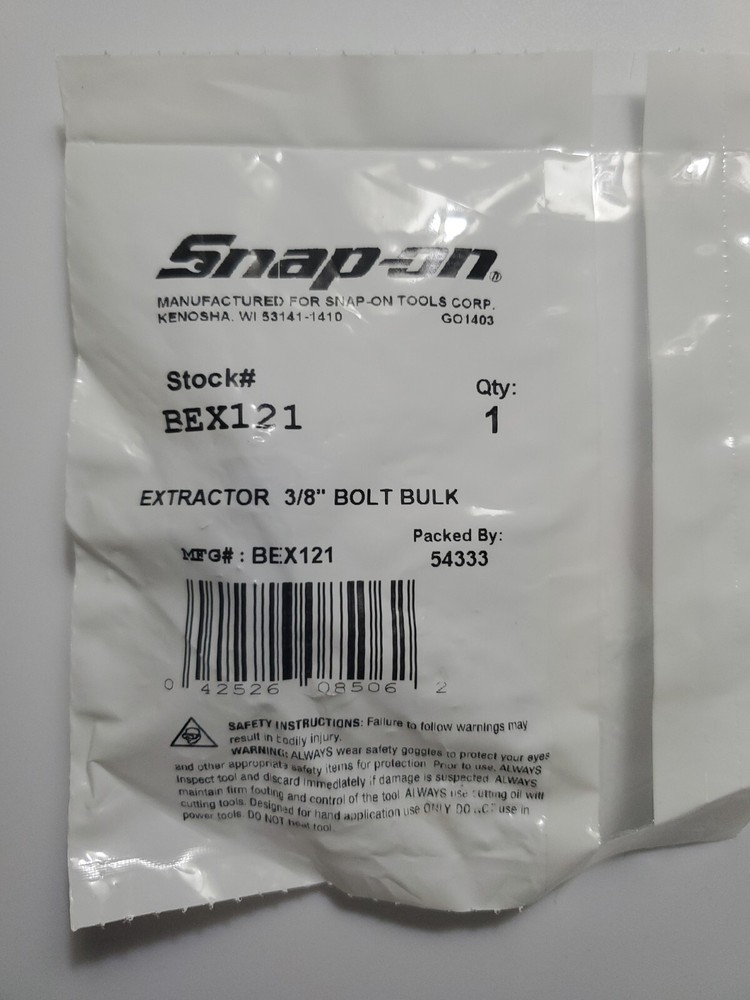 3/8" Extractor Bolt - Snap-on - BEX121