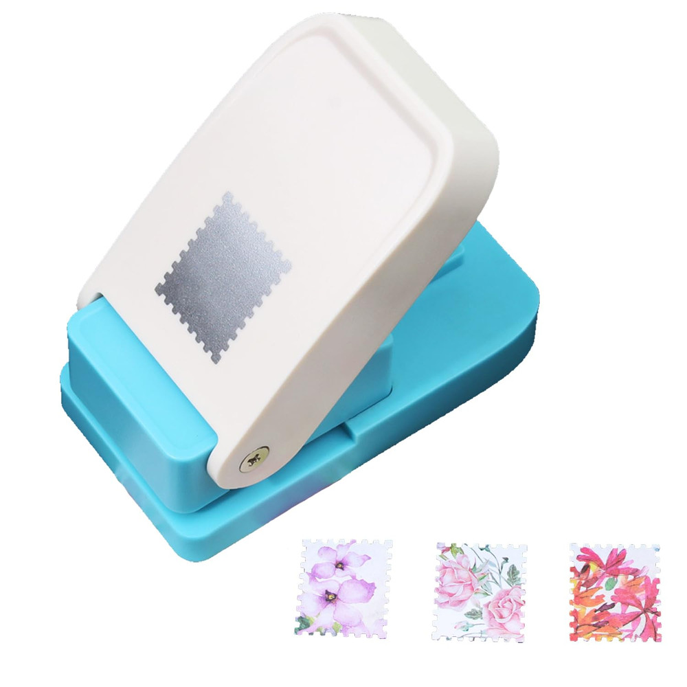 1X0.8Inch Rectangular Postage Stamp Puncher Rectangle Lever Action Stamp Punch