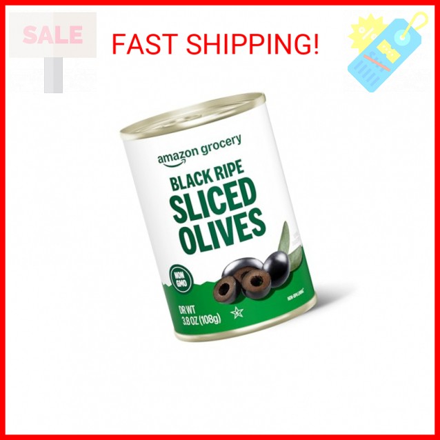 Amazon Grocery, Black Ripe Sliced Olives, 3.8 Oz (Previously Amazon Fresh, Packa