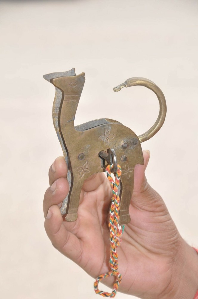 Brass Handcrafted Unique Camel Shape Padlock